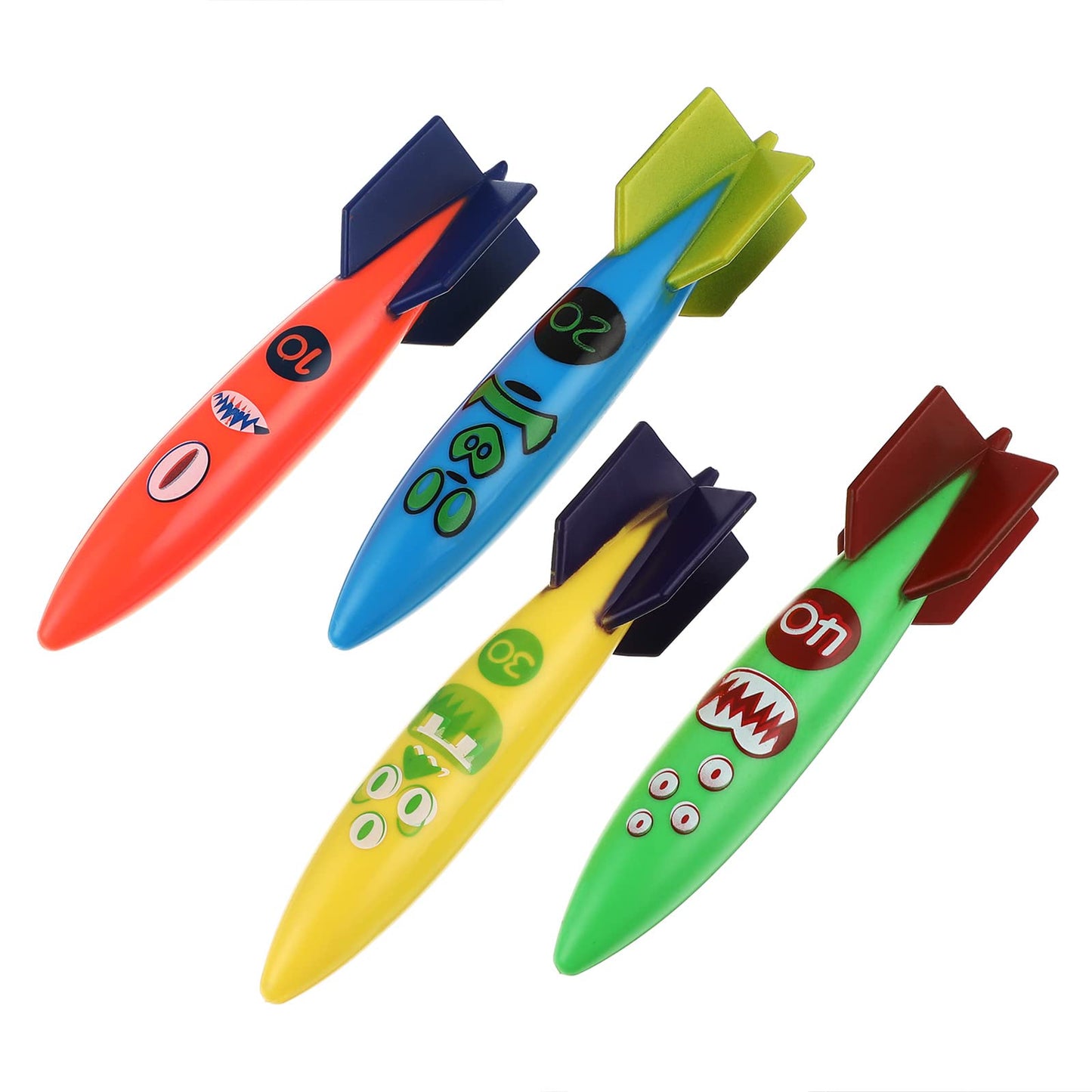 Billmoss Diving Pool Toys Set, 24 Pcs Underwater Toys Swimming Treasure Game Toys For Kids And Dogs With Storage Bag