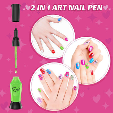 Shemira Nail Art Kit for Girls, Nail Polish Kit for Kids Ages 7-12 Years Old, Ideal Birthday Gift for Girls 7 8 9 10 11 12 Years