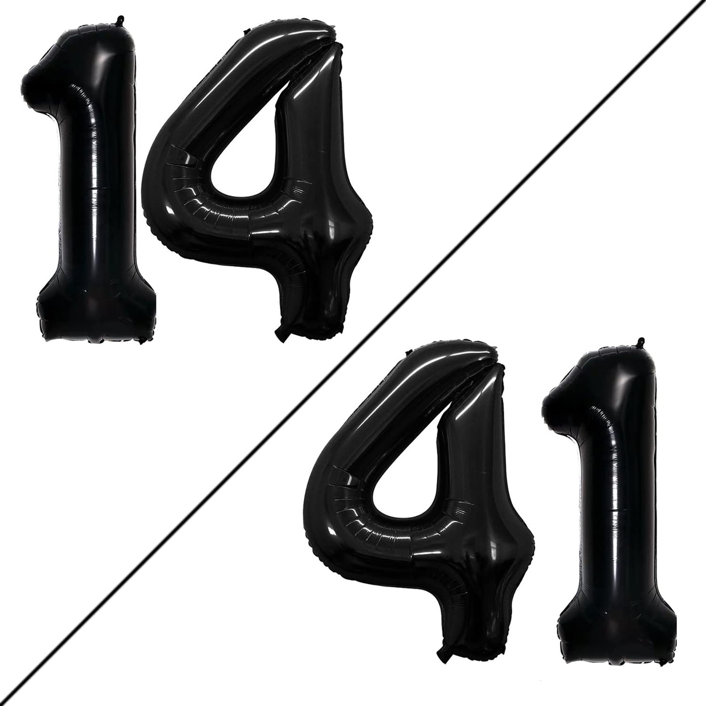 Goer Number 14 Balloons For 14Th Birthday Sweet 14 Party Decorations,42 Inch Jumbo Foil Helium 41 Balloons For 41St Birthday Party Decoration (Black)