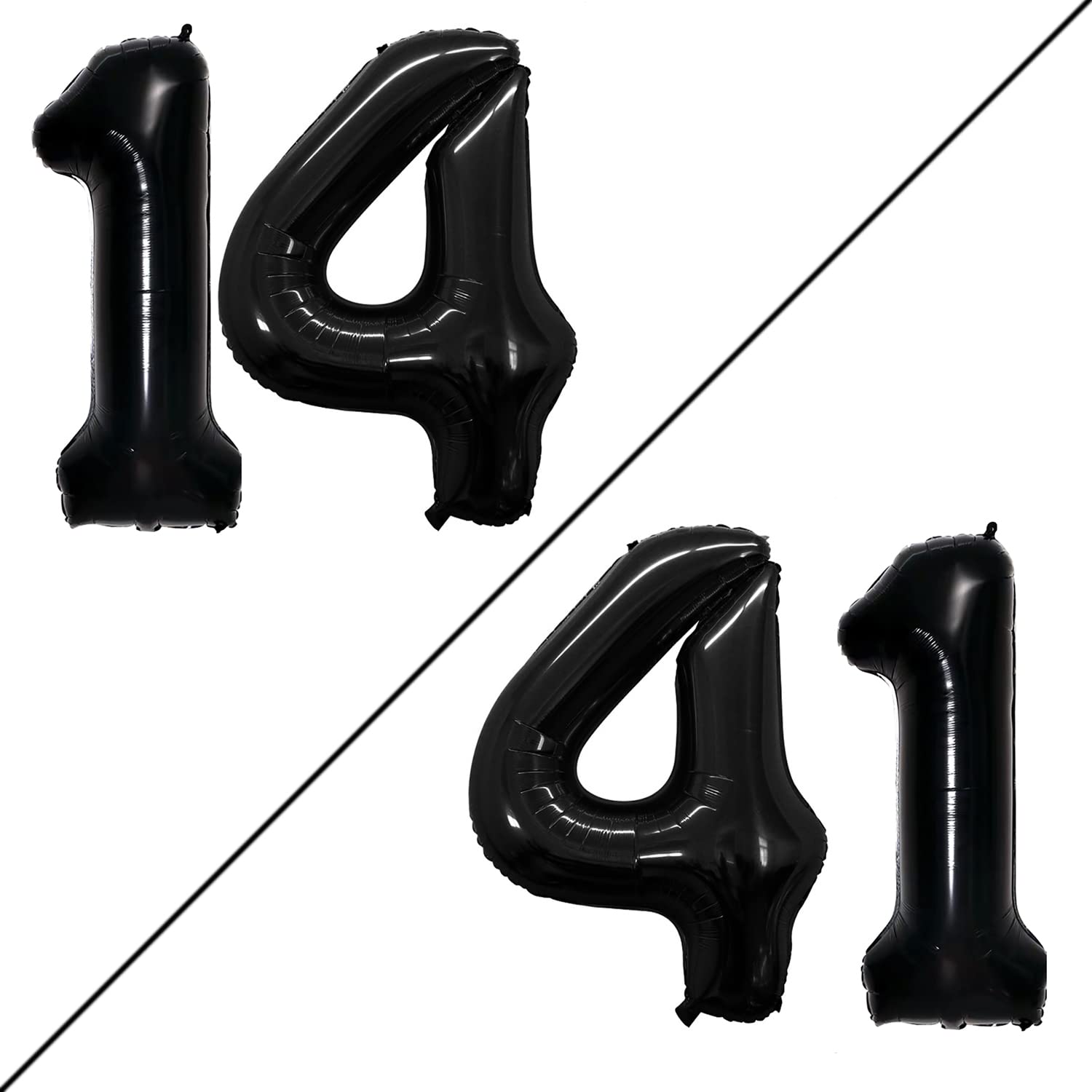 Goer Number 14 Balloons For 14Th Birthday Sweet 14 Party Decorations,42 Inch Jumbo Foil Helium 41 Balloons For 41St Birthday Party Decoration (Black)