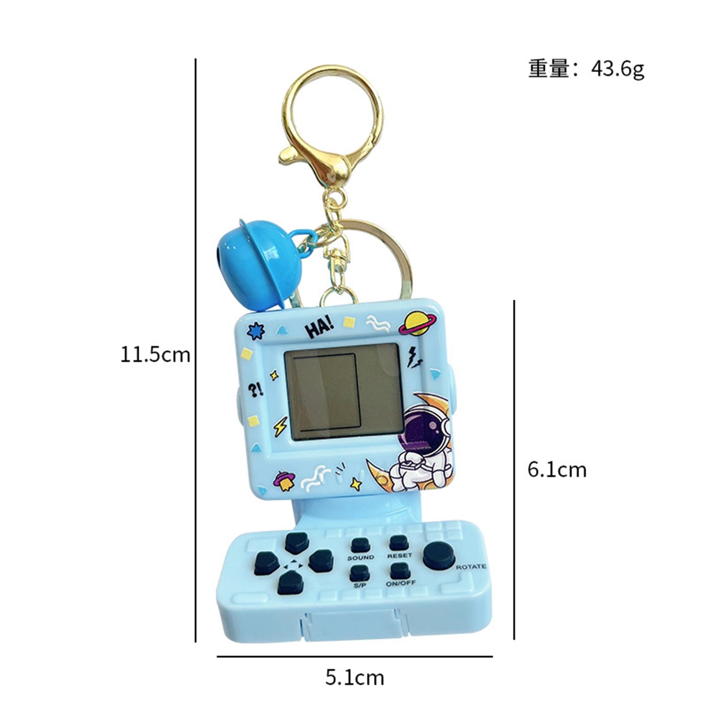 Retro Classic Game Console Pendant Keychain Playable Electronic Miniature Handheld Mini Games Machine With Keychain Ring Gift (X