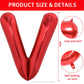 Toniful 40 Inch Large Bright Red Letter Balloons A-Z, Giant Jumbo Helium Foil Mylar Big Letter V Balloons For Birthday Party Ann