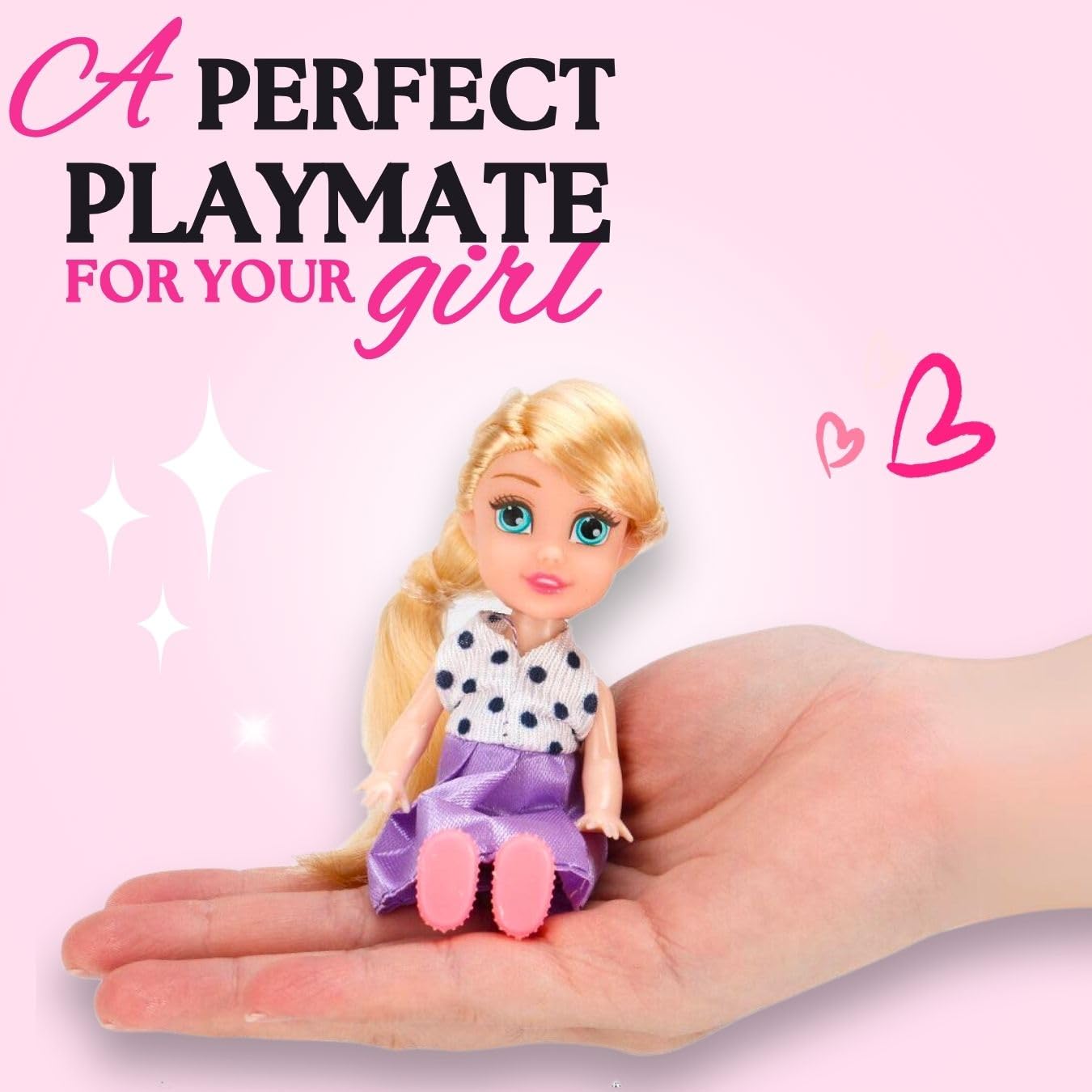 Liberty Imports Little Royal Princess Toddler Dolls With Dresses, Girls Imaginative Pretend Play Small Dolls Party Favors Collection (6 Pack)