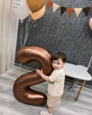 Dark Brown 2 Balloon, Coffee Brown Number Balloons 40 Inch, Chocolate Brown 2Nd Balloon Number Birthday Decorations, Brown Secon