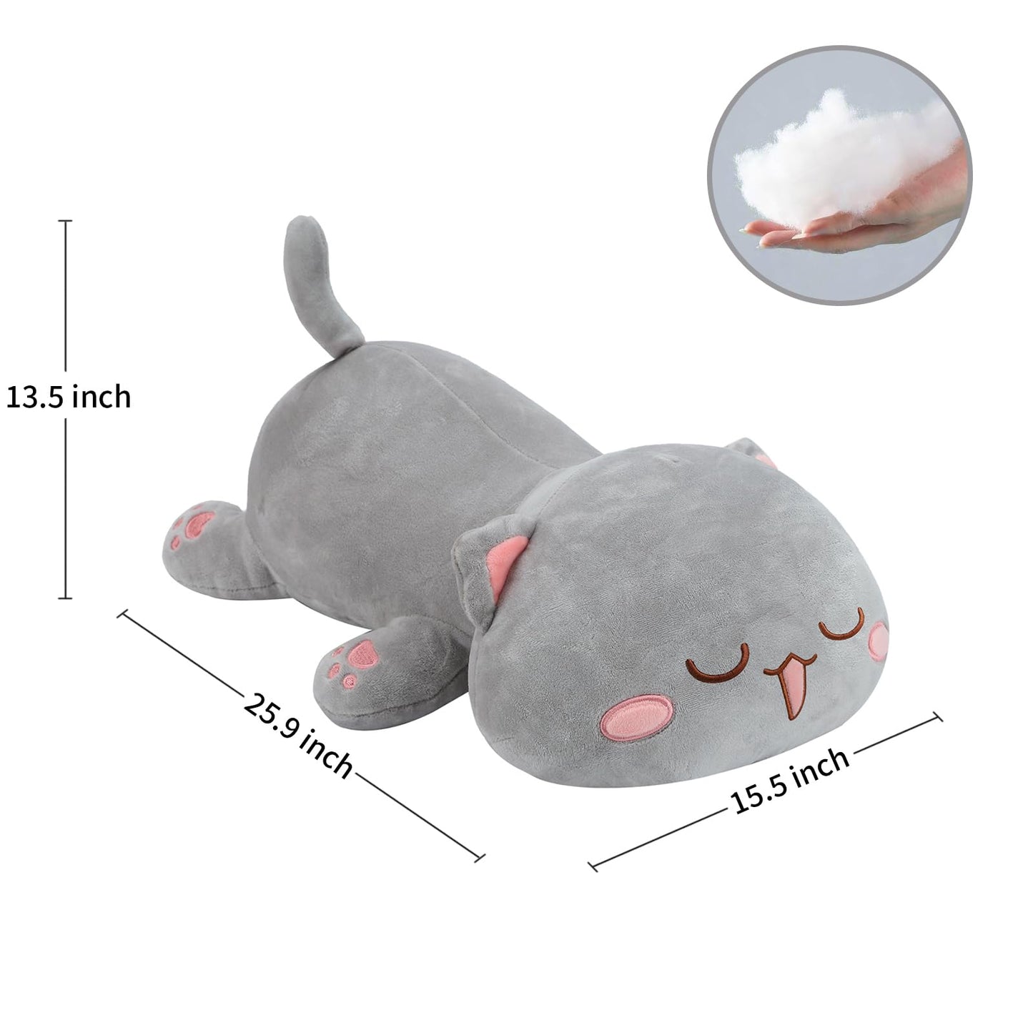 Afan Super Soft 25.9'' Cute Cat Kitten Doll Plush Toy Kawaii Anime Plush Cute Stuffed Animal Cat Toys For Kids Girls Boys S Cat