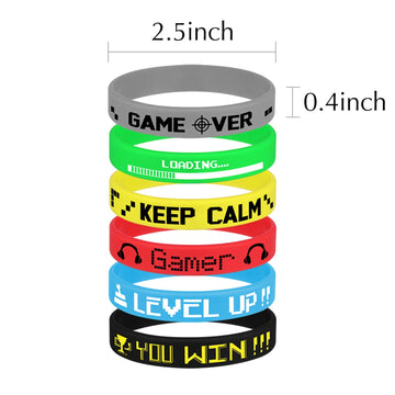TUPARKA 36 Pcs Video Game Silicone Wristbands Game Party Supplies for Birthday Party Baby Shower Party Favors, 6 Styles