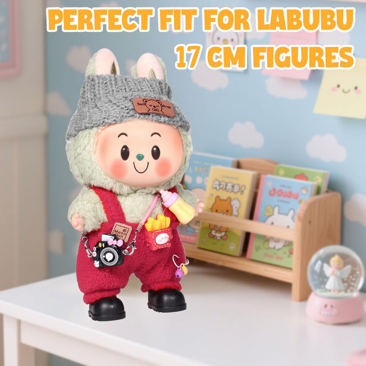 AICase for 17cm Doll Clothes/Outfit Clothing Set for 17cm Doll 3 Piece Set Hat Clothing Boys and Girls Stylish Adorable Clothes Accessories_Red-13