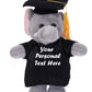 Plushland Plush Stuffed Animal Toys 12 Inches Present Gifts for Graduation Day  Personalized Text  Name or Your School Logo on Gown  Best for Any Grad School Kids (Graduation Elephant Black Gown)