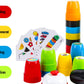 Vinciph Quick Cups Games Set For Kids,Classic Speed Cups Games Set Parent-Child Interactive Game,24 Cups,24 Stickers,1 Bells,54