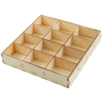 Ulanik Sorting Tray Toddler Montessori Toys For 3 Year Old + Kids Wooden Montessori Tray For Preschool Learning Color Sorting And Counting — 12 Sections