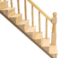 Miniature Stairs 1:12 Scale Dollhouse Furniture Wooden Handrail Diy Unpainted Staircase Dollhouse Accessories Pre-Assembled Steps Model (Right-Handrail)