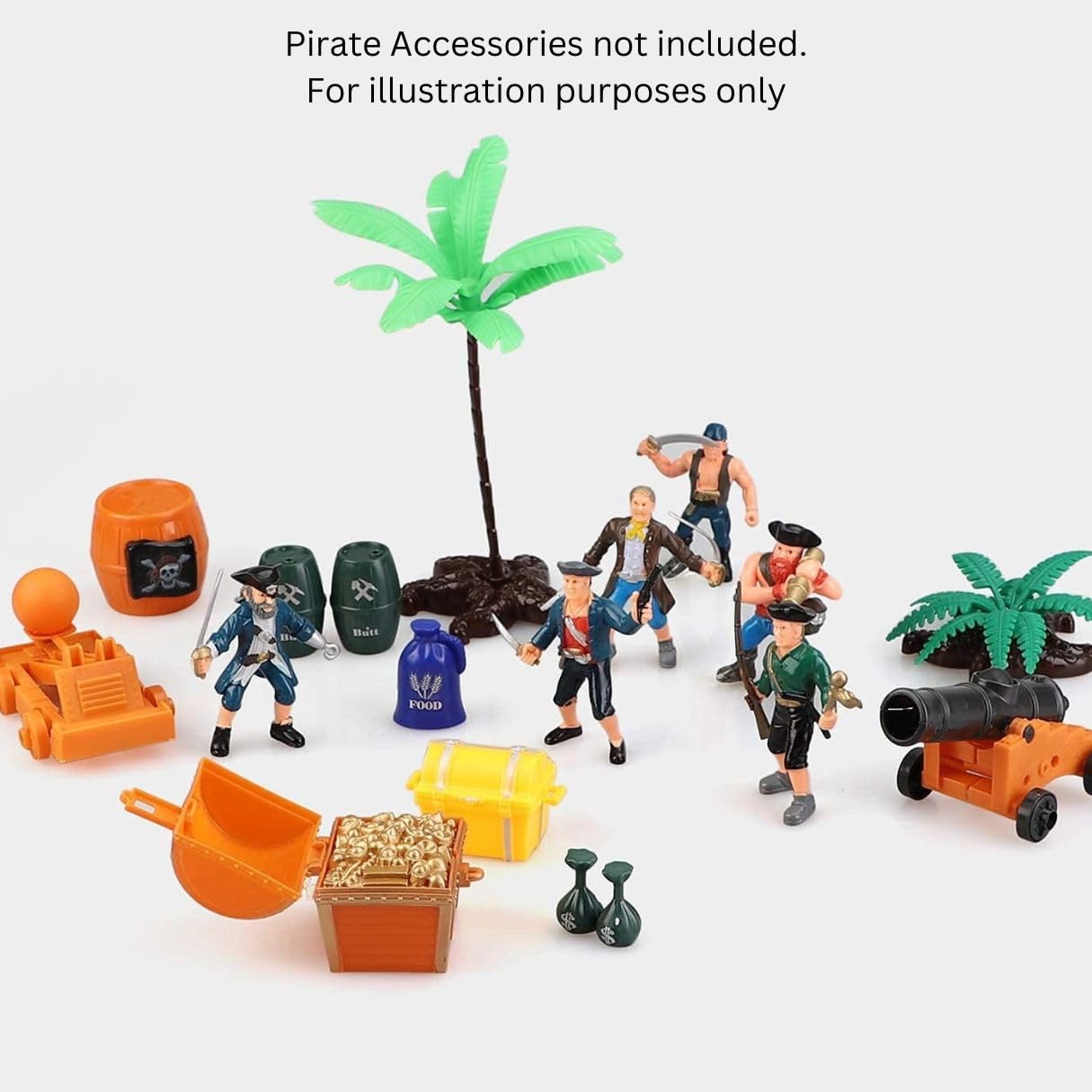 8 Piece Pirate Action Figures Playset in Assorted Poses and   Fun Pirate Men Party Favor for Kids (3.5 inch)
