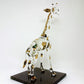 Sansukjai Giraffe Miniature Figurines Animals Hand Painted Blown Glass Art Collectible Gift Decorate (6 Inches Clear Gold)