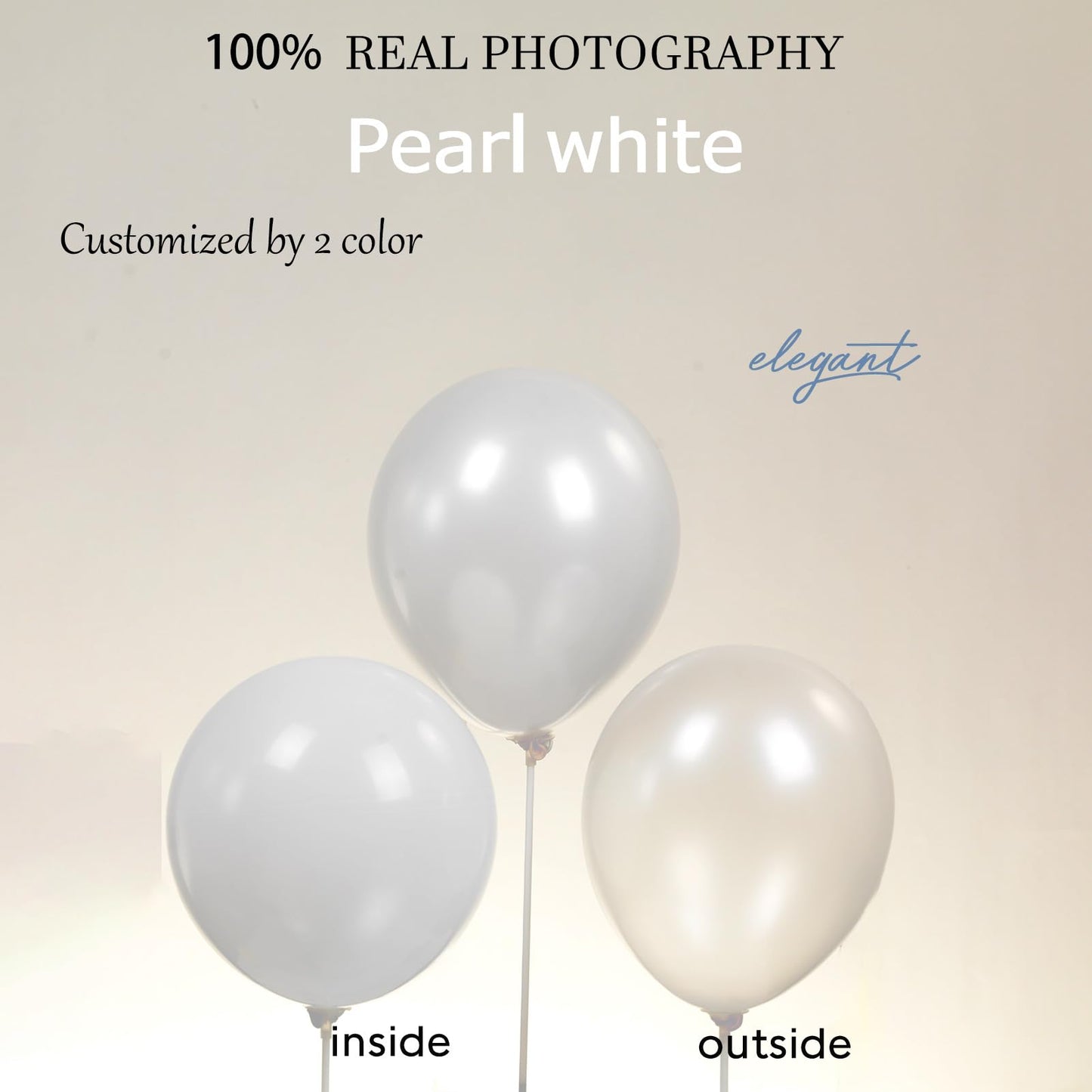 Pearl White Double-Stuffed Balloons Different Sizes 63 Pack 18/12/10/5 Inch Standard White Balloon Garland Kit For For Wedding B