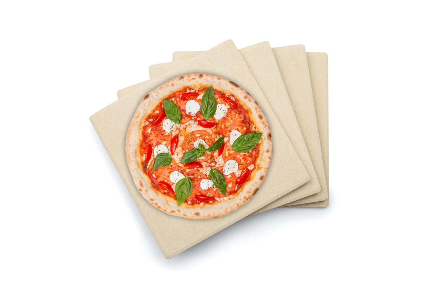 Outset 76176 Pizza Grill Stone Tiles  Light Brown  Medium  Set of 4