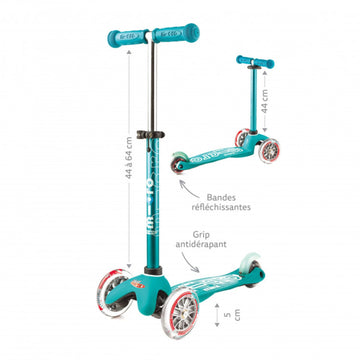Micro Kickboard | Mini Deluxe LED | Three-Wheeled | Lean-to-Steer Swiss-Designed Micro Scooter | Motion-Activated Light-Up Wheel