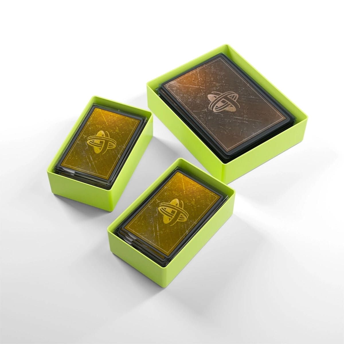 Token Silo Card Add On - 3-Piece Set Of Game Trays, Holds Game Cards, Tokens, Dials And Dice, Organize Lcg, Tcg And Board Game Accessories, Modular Design, Lime Color, Made By Gamegenic