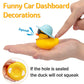 Wonuu Car Duck Rubber Duck Car Ornaments Duck Car Dashboard Decorations With Cute Headband Swim Ring Necklace Sunglasses, A-Cowboy Hat White Black Spot