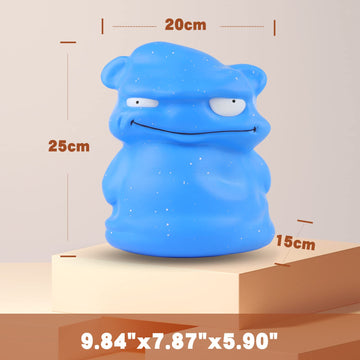 Anboor 9.8 Inch Jumbo Squishies Blue Monster Kawaii Gaint Soft Toy Slow Rising Scented Squishys Stress Relief Kids Toys For Halloween Birthday Gift Party Décor
