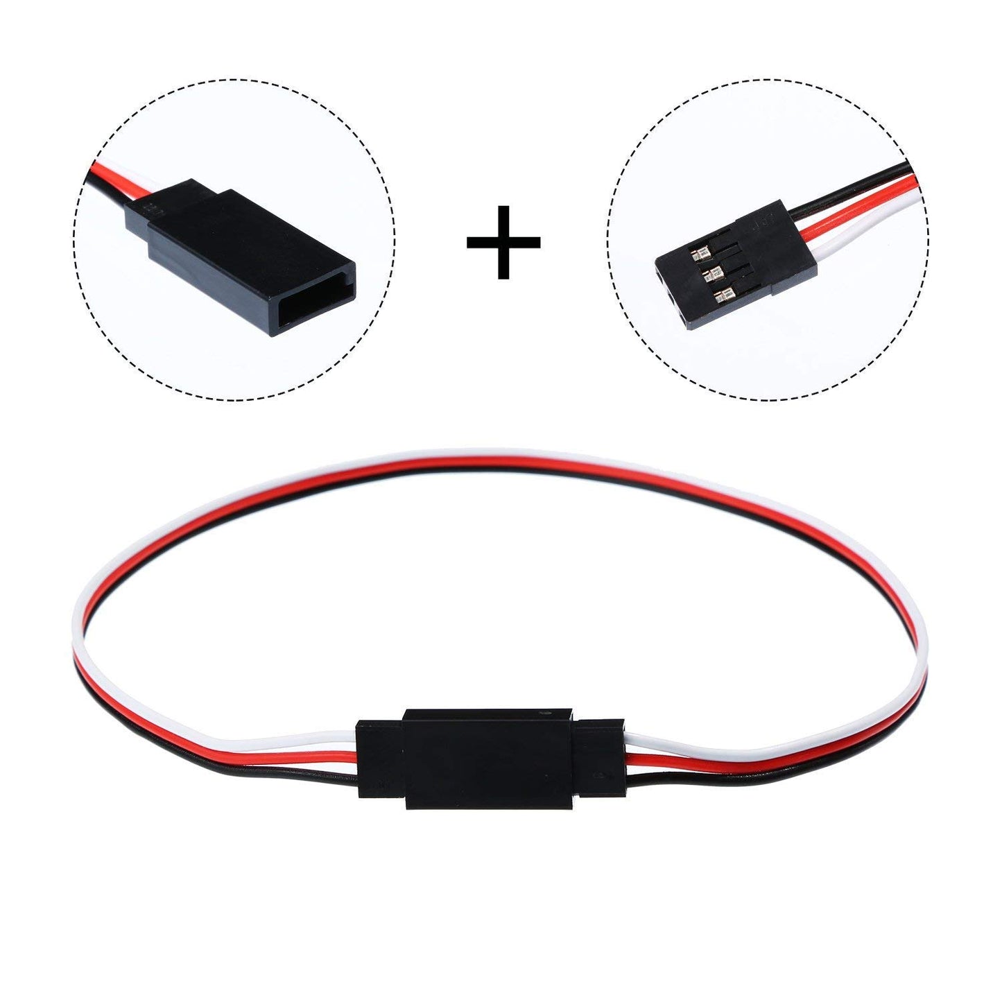 30 Pcs Red White Black 3 Terminal Male to Female Servo Extension Lead Wire Cable 300mm for RC Airplane (30Pcs)