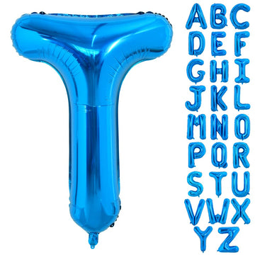 Toniful 40 Inch Large Blue Letter T Balloons Giant Alphabet Letter Balloons,Foil Mylar Big Balloons For Birthday Party Anniversa