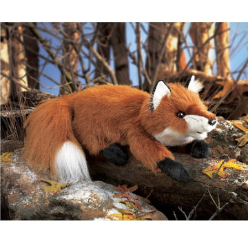 Folkmanis Small Red Fox Hand Puppet, Red, White, Black