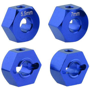 Hobbypark Aluminum 12mm Hex Wheel Hubs for Traxxas 1/10 2WD Slash, Rustler, Stampede,Hop-ups Replacement of Part 1654 3654 (4pcs