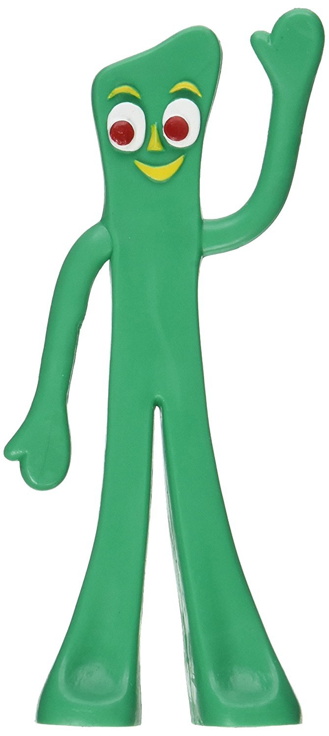 NJ Croce Bendable Gumby Figure - Poseable Green Toy, PVC Material, Pack of 1, Model GP 100