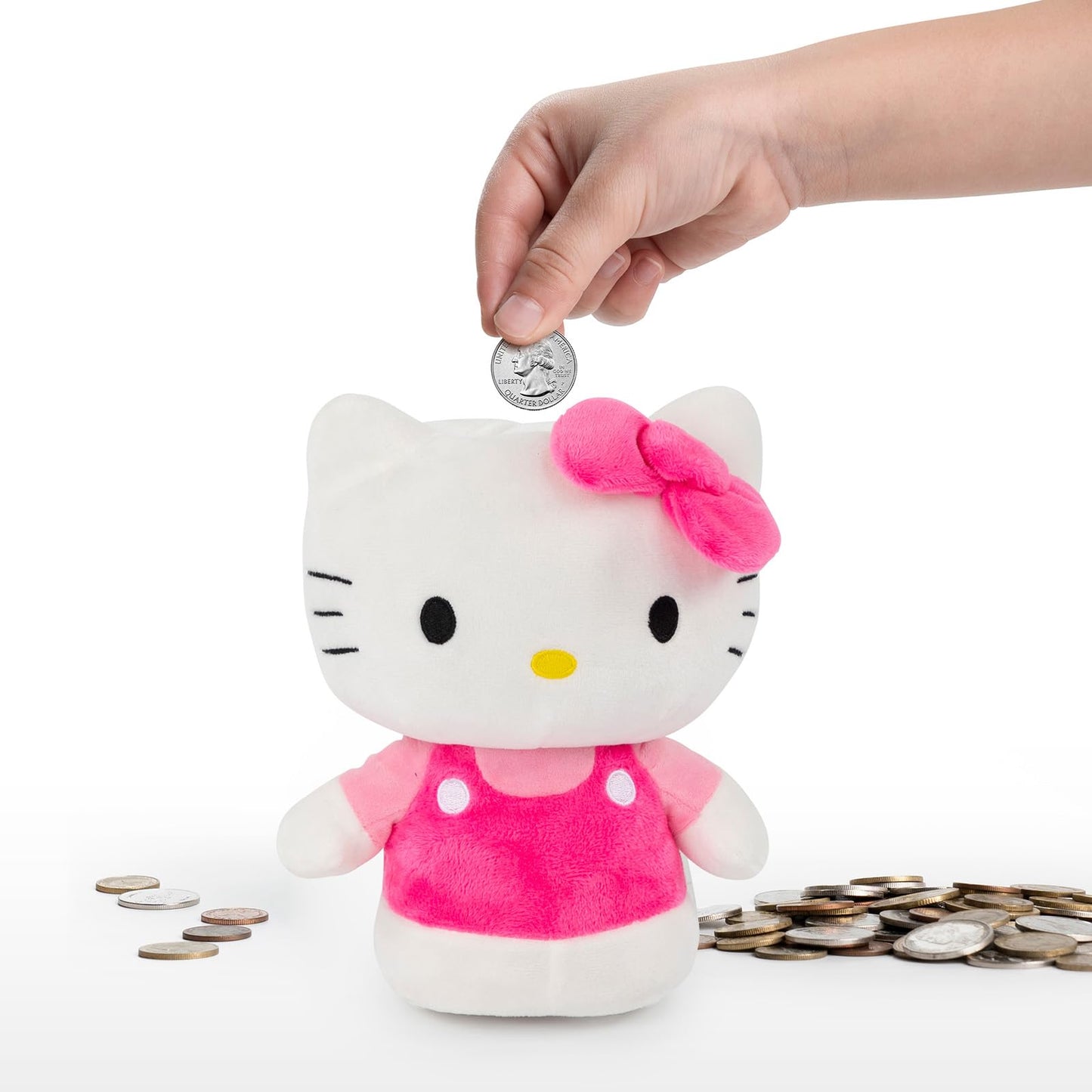 Hello Kitty Plush Coin Bank - Super Soft Room Decor - Unbreakable Money Saving Piggy Bank