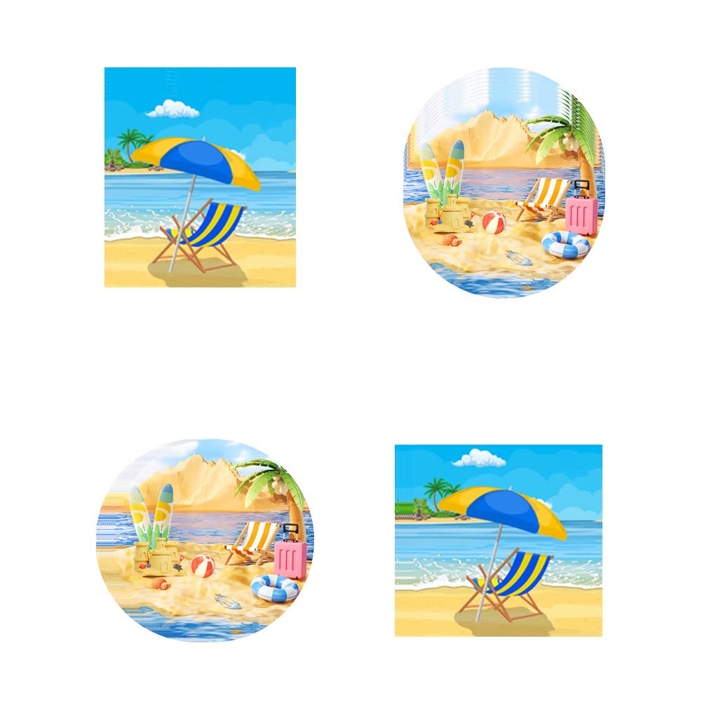 41Pcs Summer Beach Party Supplies,Include 20 Plates, 20 Napkin And 1Pcs Tablecloth,Used For Summer Beach Birthday Party Decorati