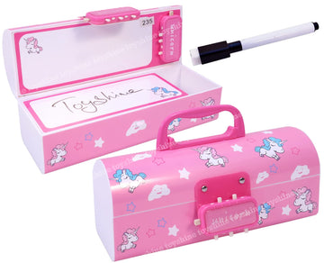 Toyshine Plastic Pencil Box With Code Lock Pen Case Large Capacity Multi-Layer Multi-Function Storage Bag Secret Compartment Pen