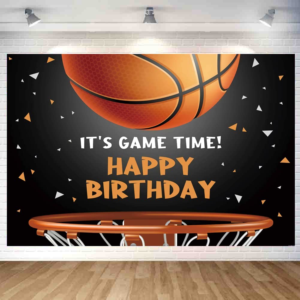 Basketball Happy Birthday Backdrop Decorations Basketball Happy Birthday Banner Basketball Birthday Photo Background For Home In