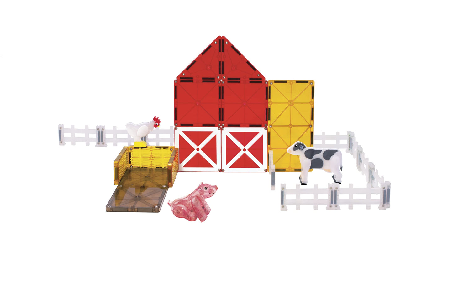 Magna-Tiles Farm Animals 25-Piece Magnetic Construction Set, The Original Magnetic Building Brand