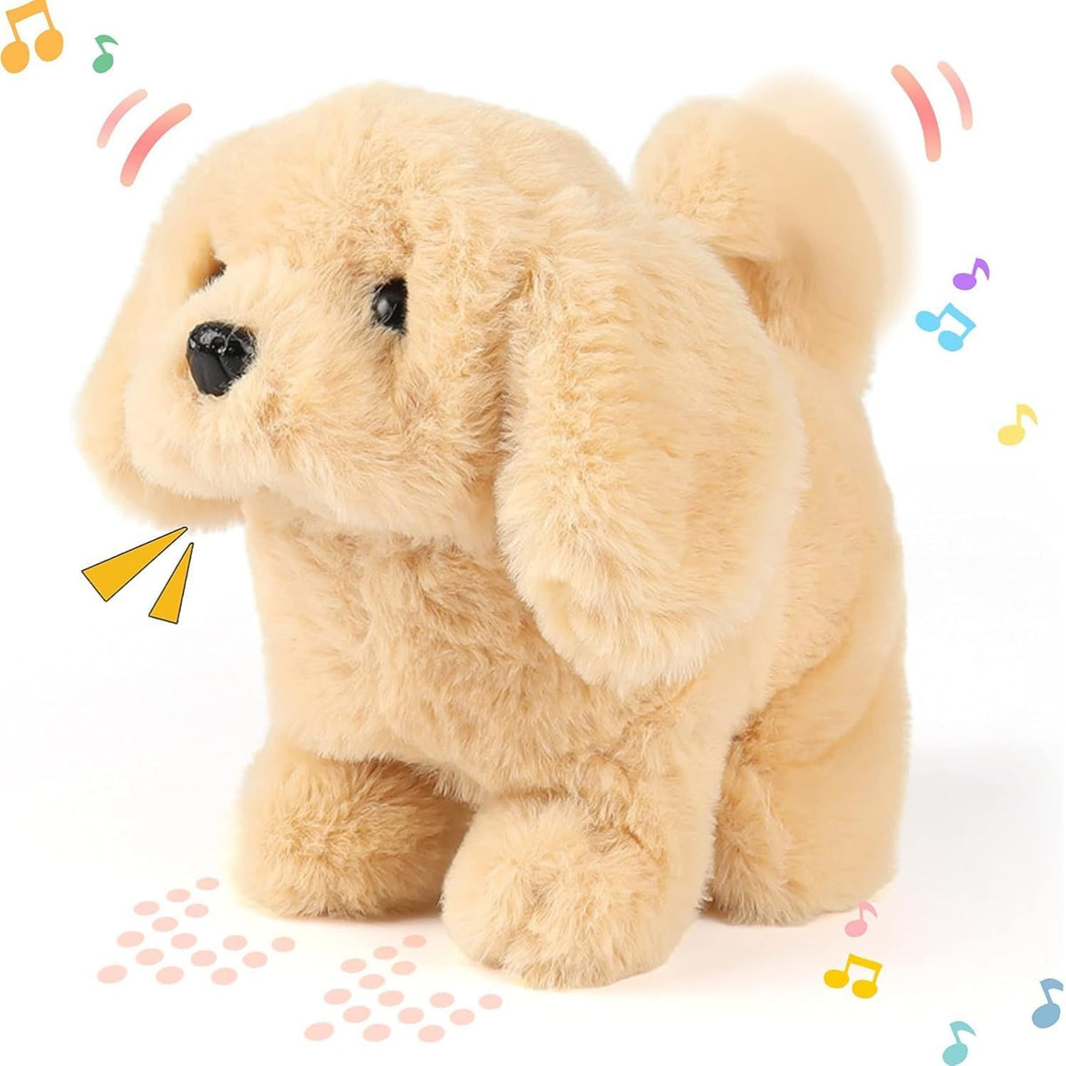 ZEXREL Jumping Dog Wiggling Tails, Walking Dog Toy with Sounds, Twitching Mouth and Nose, Educational Interactive Dog Toy for Ba