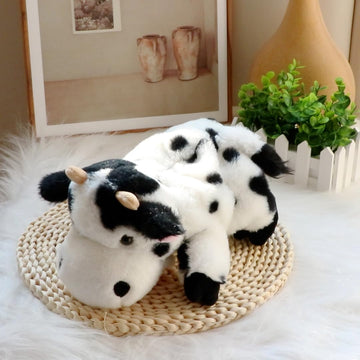 Easfan Cow Hand Puppet With Movable Mouth Interactive Storytelling Cute Soft Cow Plush Toy Creativity And Imagination Christmas