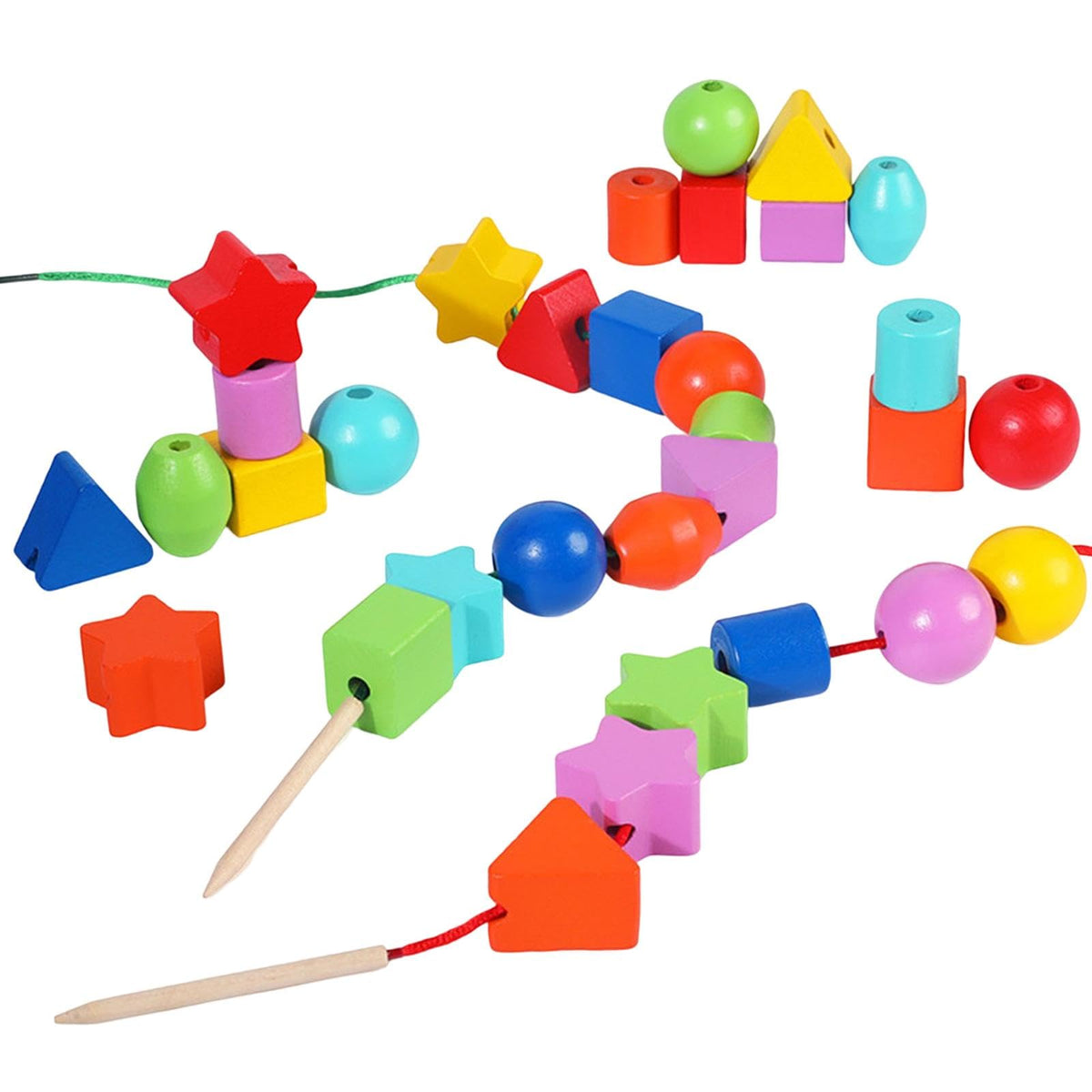 Ilsmysutra Fine Motor Skills Toys Stringing For Shape Recognition Gift Indoor