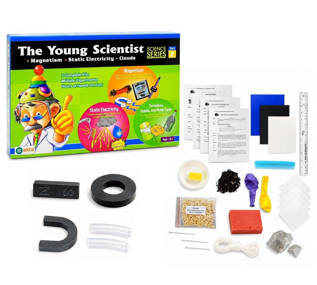 The Young Scientist Science Kit For Kids Age 8+ | 21+ HandsOn Science Experiments | Magnetism, Static Electricity & Water Cycle