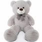 Morismos Giant Teddy Bear Stuffed Animals, Big Teddy Bear Gray Large Bear Plush Gifts For Girlfriend Kids Christmas Valentine'S 