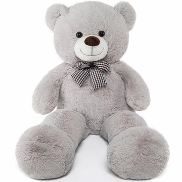 Morismos Giant Teddy Bear Stuffed Animals, Big Teddy Bear Gray Large Bear Plush Gifts For Girlfriend Kids Christmas Valentine'S 