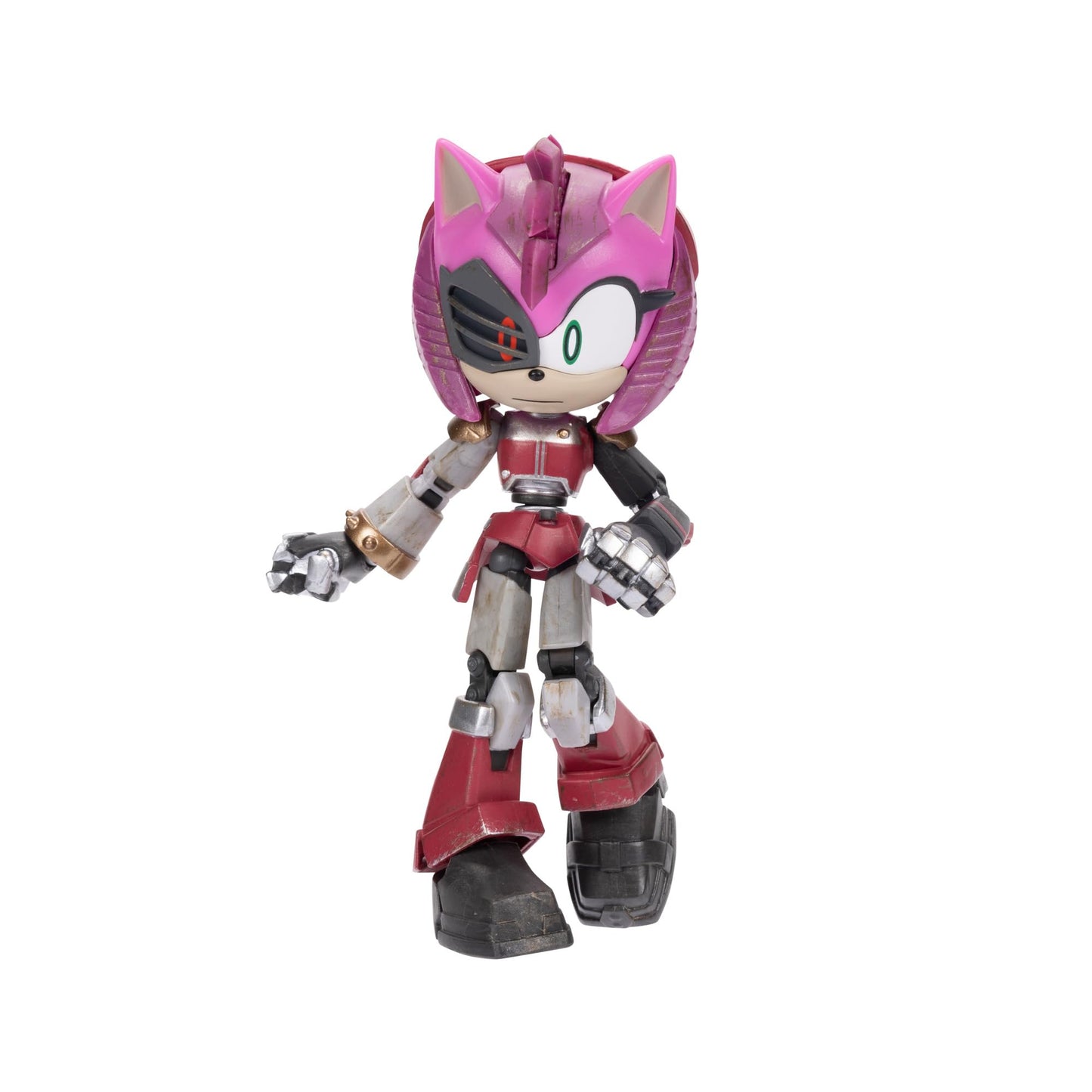Sonic Prime 5" Articulated Action Figure - Rusty Rose Yoke City, Pink, Model 414204, Plastic Material