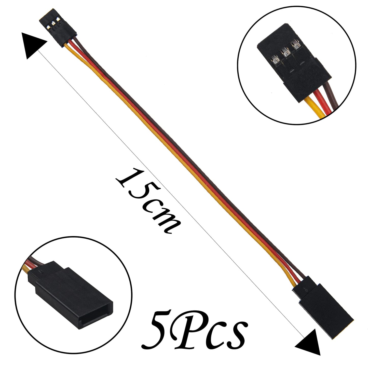 18Pcs 3-Pin JR Servo Extension Cable,1 JR Male to 2/3 Female JR Y Harness Servo Cable & 3.93'' 5.9'' 11.8'' JR Extension Wire fo