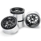 RCLIONS 2.2inch Beadlock Wheels Rims 35mm for 1/10th Scale RC Rock Crawler Model Car -Pack of 4 (Titanium Color)