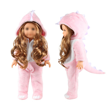 18 Inch Doll Clothes - Onesie Pajamas Fit 18 Inch Girl Doll And More (Dinosaur)