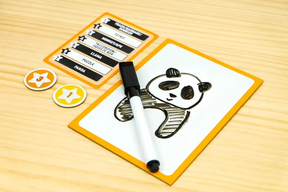 Indie Boards and Cards Doodle Dash Game - Standard Size, Yellow Cardboard, Model DDSH1IBC