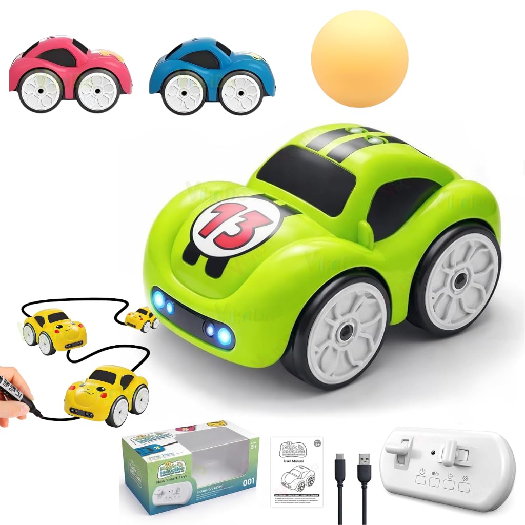 VikriDA Magic Induction RC Sensor Car with 2.4GHz Remote Control, Smart Music & LED Lights, Line Sensing Infrared Following Mini