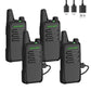 JUCJET F20 Walkie Talkies, Mini 2 Way Radio Rechargeable, Portable FRS Two Way Radios for Camping Hiking Hotel (4 Pack)