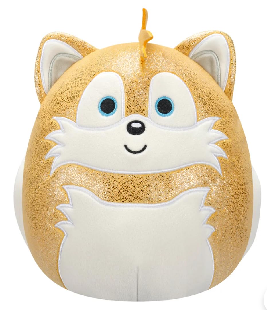 Squishmallows Sonic Plush Toy Set - 8-Inch Christmas 2024 Metallic Edition (Sonic, Knuckles, Tails, Shadow) - Soft Polyester