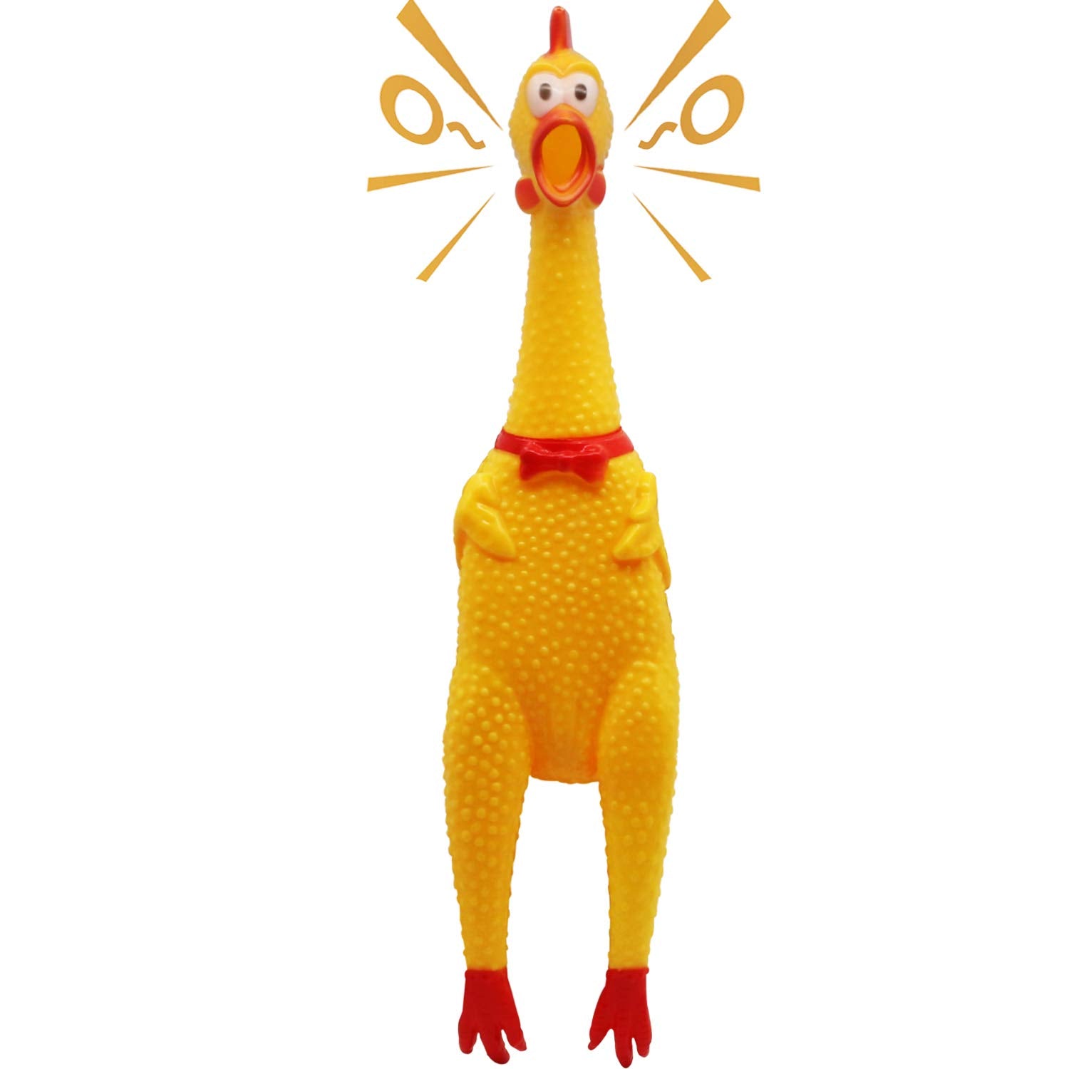 Novelty Place Squawking Chicken Dog Toys - Large 16  - Yellow Rubber Squeeze Squeaky and Screaming Chicken for Pets or Kids