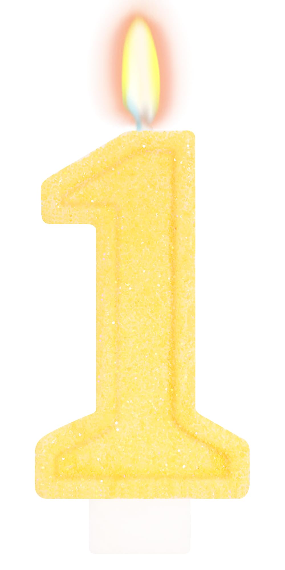 FAMGift Yellow Birthday Candles for Boys Girls - Number 1 Candle Cake Topper for Yellow Party Decorations Sunflower Birthday Dec
