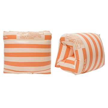 2-4 Pack Arm Floaties for Kids mature-themed - Vintage Striped Inflatable PVC Swimming Rings Pool Floats Arm Bands for Kids mature-themed Toddlers Children 3-5-6-12 Years (Orange)